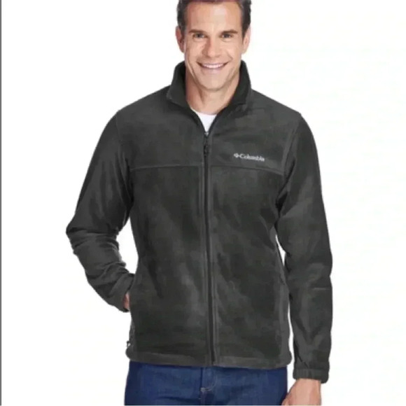 Columbia Men’s Fleece Full Zip Gray Jacket Size Large - Picture 1 of 8